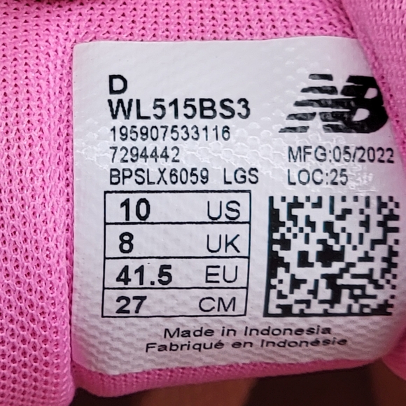 New Balance 515 WL515BS3 Women’s Sneakers Size 10 D Wide – Beige, Hot Pink - Picture 9 of 10